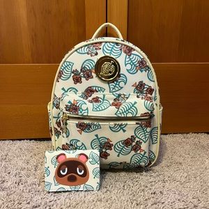 (Not official Loungefly) Animal Crossing Backpack with Matching Wallet